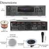 Home Theater Sound System Kit - 6 Channel 6000 Watts Bluetooth Amplifier, 8 Qty of 8 Framed Ceiling Speakers 300 W Each, Mic, 500 ft Speaker Wire & Remote for Home, Office, Restaurant by Vaiyer view 2