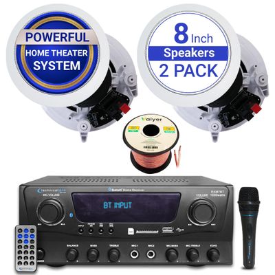 Vaiyer Home Audio Sound System Kit, 1000 W Bluetooth Amplifier