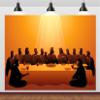Loccor 17x10ft Fabric The Last Supper Backdrop Christ Jesus with His Twelve Apostles Photo Background Bible Stories Background for Religious Belief Church Decor Photo Studio Props view 2