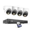 ANNKE 8MP Security Camera System, 16CH NVR Recorder with AI Human/Vehicle Detection, 4X 4K Turret PoE Cams with Color Night Vision, 2-Way Talk, Compatible with Alexa, IP67 Weatherproof, 3TB HDD view 1