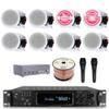 Home Audio System Kit - 7.2 Channel 1500W Bluetooth Amplifier w/ 8 Qty of 8" Framed Ceiling Speakers 300 W Each, 4-Ch Speaker Selector, 2 Qty of Mic, 250 ft Speaker Wire & Remote by Vaiyer view 1