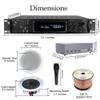 Home Audio System Kit - 7.2 Channel 1500W Bluetooth Amplifier w/ 8 Qty of 8" Framed Ceiling Speakers 300 W Each, 4-Ch Speaker Selector, 2 Qty of Mic, 250 ft Speaker Wire & Remote by Vaiyer view 2
