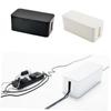 SWOOMEY Power Cord Storage Box Plastic Wire Organizer for Cables Efficiently Manage Hide Messy Wires Scratch-Resistant Design Black view 3