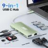 Acer USB C Hub with 4K HDMI, 9-in-1 USB C to Ethernet Adapter, 5Gbps USBA 3.0 Docking Station, VGA Splitter, SD Card Reader, PD 100W Charging for MacBook, Acer, Laptops, Surface and More (Green) view 2