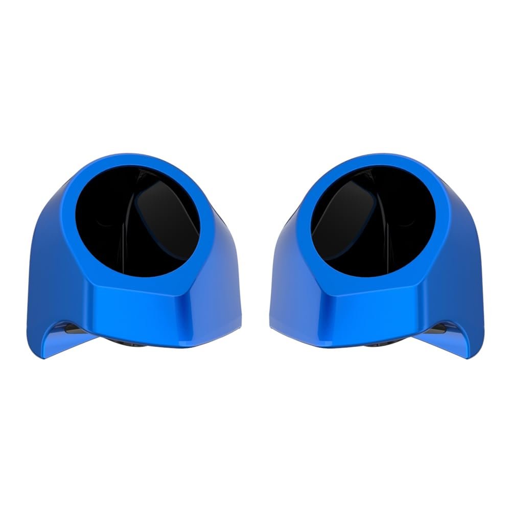Advanblack Blue Burst Tour Trunk Pack Speaker Pods 6.5" Rear Audio Housing Color Matched Fit Harley King Tour Trunk Pack