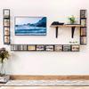 CD Storage Shelf, 34 Inch Media Storage Rack, Cube Storage Organizer Floating Shelf, Wall Mounted Video Games CD DVD Organizer Metal Shelf for Study, Bedroom,Office,Living room (5 Pcs, Black) view 2