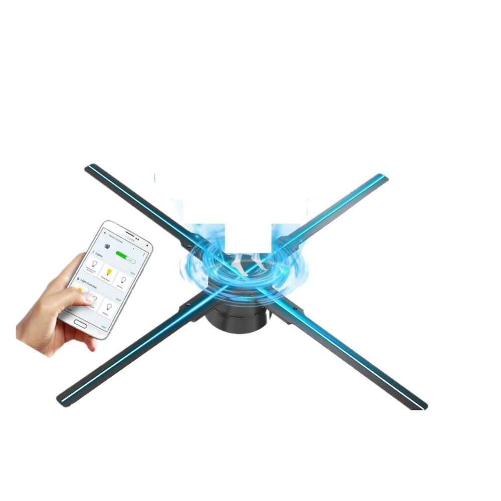 CUIYMXSC 22.1in 3D Hologram Fan, Holographic Projector, App & Remote Control Halloween Christmas for Shop Christmas Party Advertising Display