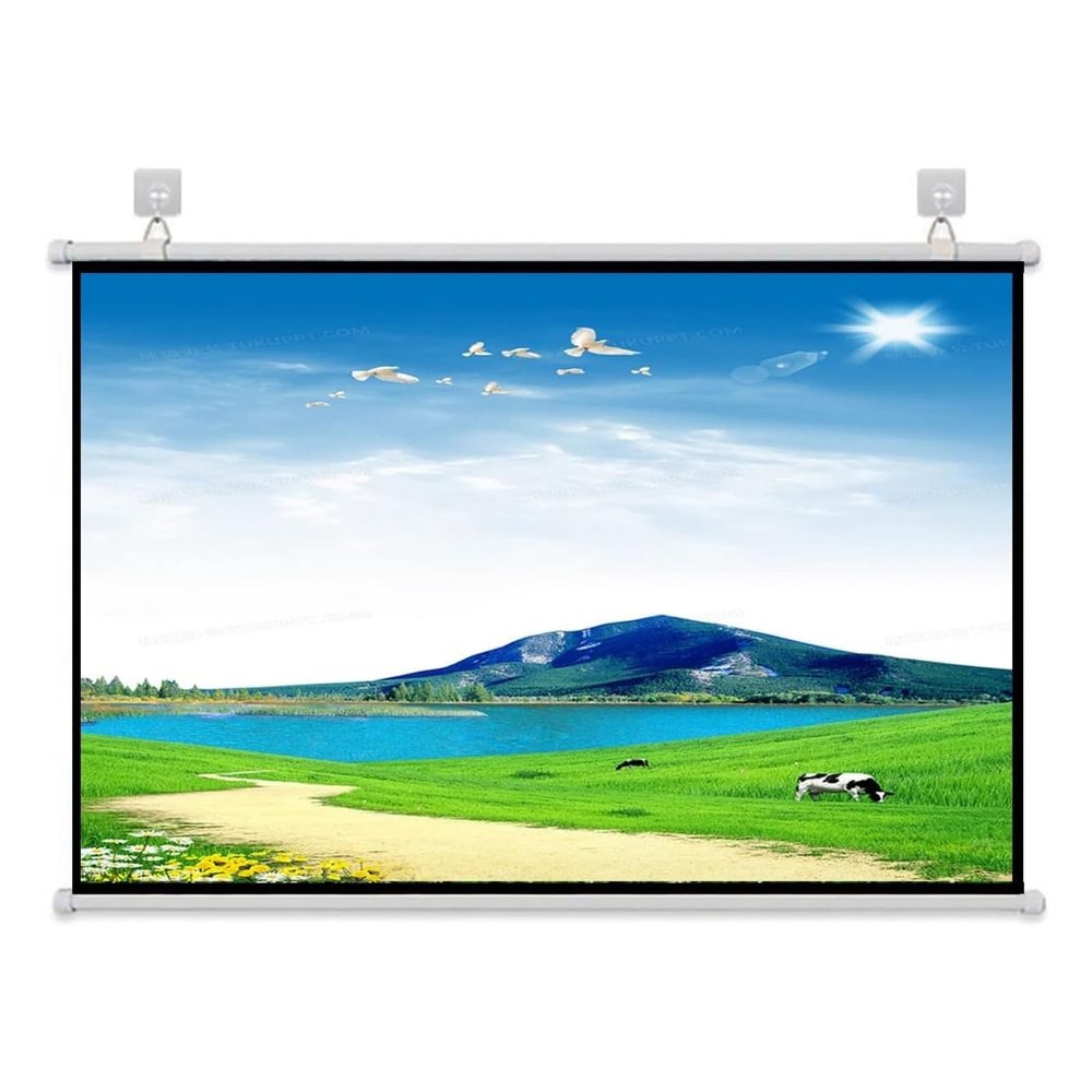 30" , 40" , 50" , 60" , 72" Portable Projector Screen, Movie Screen Winkle-Free Projection Screen, Manual Retractable Pull-Out Style, Wall Mountable Practical Projection Curtain For Indoor Outdoor(4:3