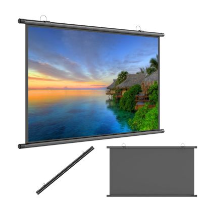 Hoiweqr 60"/70" Indoor and Outdoor Projector Screen for Movies Or Presentations - 4K HD 4:3/16:9 Projection Screen, Projector Screens Pull Down for Backyard Movie Night, Home Cinema(4:3,60in)