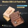 100Pack Personalized Wooden/Bamboo USB 3.0 Flash Drive 64GB - Handmade Custom Engraved Memory Stick for Wedding, Corporate Gifts, Promotions, Events (Containing Exquisite Bags) view 3