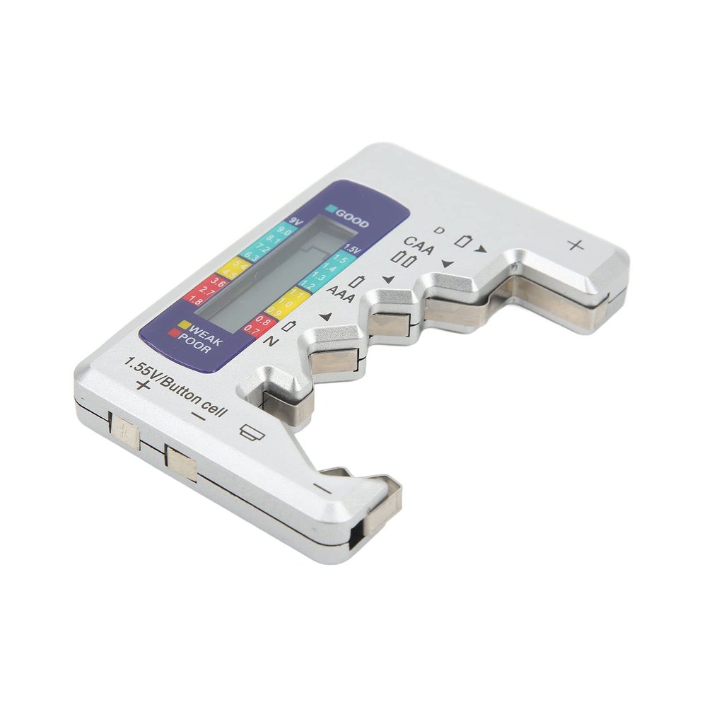 LCD Screen Readout Digital Battery Capacity Tester, Support D C N AAA AA 9V 1.5V Button Cell Analyzer for Carbon Zinc Rechargeable Batteries, with Stable Structure,