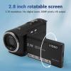 50MP Digital Camera Camcorder, 2.8 Inch Rotation Screen, 2.7K HD Video Recorder with Front Fill Light, USB Port, External Mic, Loop Recording, for Travel, Wedding, School Events view 2