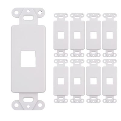 Decorative Wall Plate for Keystone, Ethernet, HDMI, Coaxial & More, White Cover, 1/2/3/4 Ports, Ideal for Home & Office Installations - 100 Pack (1 Port)