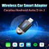 2-in-1 Wireless Adapter Compatible with CarPlay and Android Car, 5GHz WiFi Dongle Plug & Play for Fast and Stable Connection, Compatible with 98% of Cars (2015-2024), Compact and Portable view 2