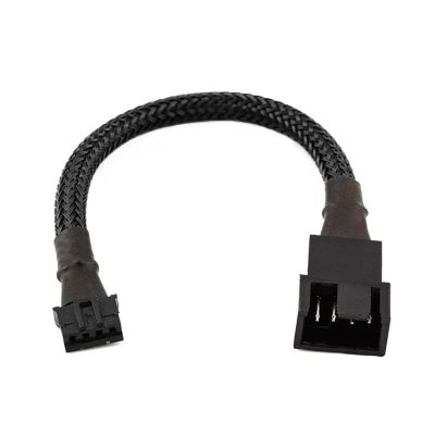 Chunsu Graphic Card 4Pin PWM Fan Adapter GPU Motherboard Cable Compatible with 4pin and 3pin Fan Black Sleeved 30cm