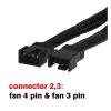 Chunsu Graphic Card 4Pin PWM Fan Adapter GPU Motherboard Cable Compatible with 4pin and 3pin Fan Black Sleeved 30cm view 4