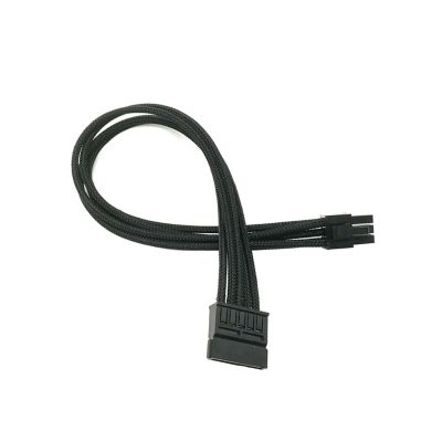 Chunsu Single Sleeved 6Pin to SATA Power Cable 18AWG for Type 4(50cm,Black)