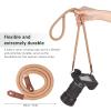 100cm Camera Strap Vintage Shoulder Sling, Climbing Rope Camera Strap with Leather Minimizing Strain, Ideal for SLR DSLR Digital Mirrorless Cameras, (Black,Green,Brown(optional) view 2