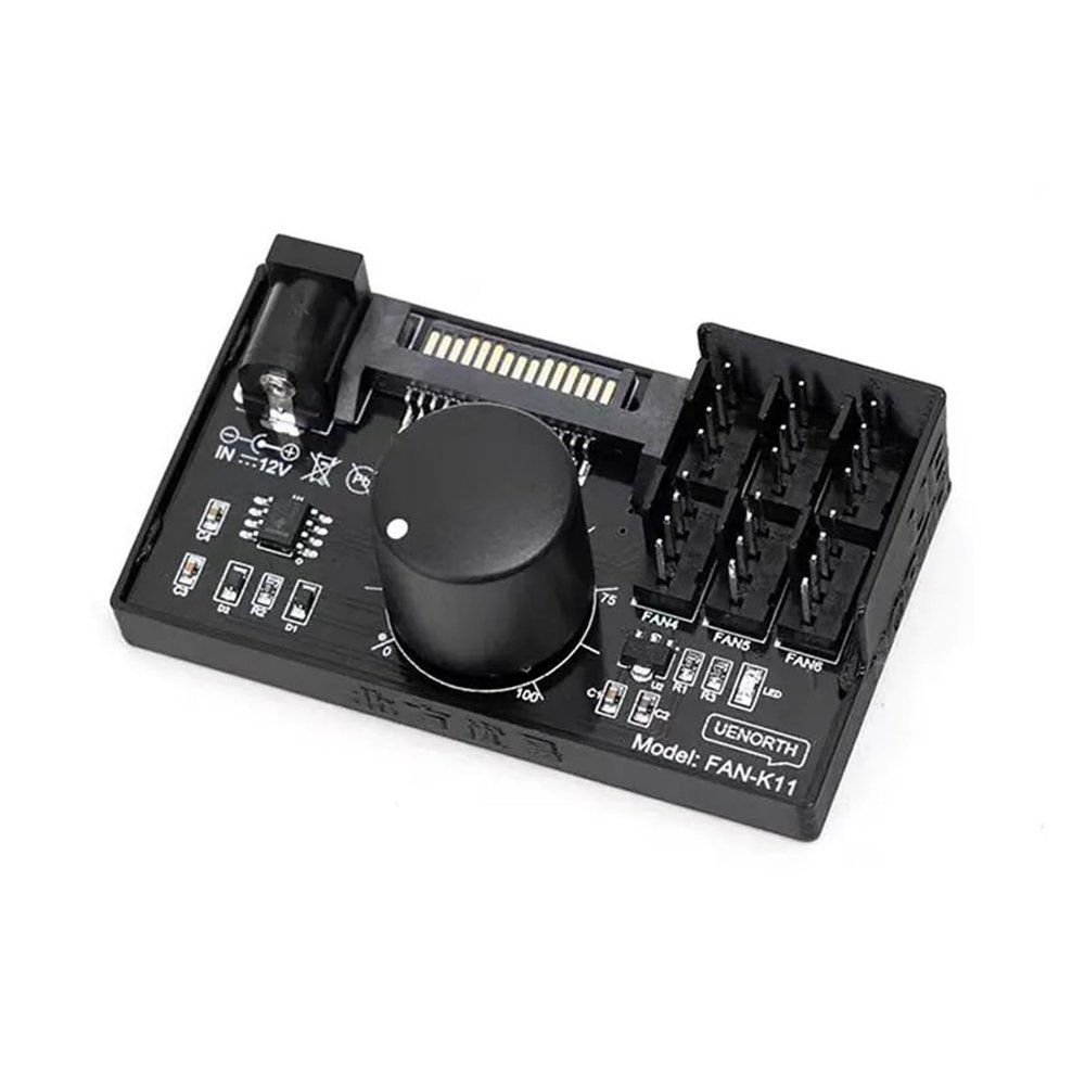 Chunsu Computer Fan Speed Controller/High Power Hub Sata DC Power Controller NAS Server Fan Speed Control PWM Speed Regulation