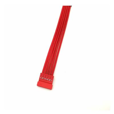 Chunsu Single Sleeved 6Pin to SATA Power Cable 18AWG for Type 4(30cm,Blue,Red)