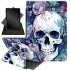 Case for 6.8" Kindle Paperwhite (11th Generation-2021) and Kindle Paperwhite Signature Edition,360 Degree Rotating Stand Smart Protective Case for Kindle Paperwhite 2021,Skull Pinks Flowers view 1