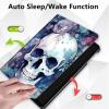 Case for 6.8" Kindle Paperwhite (11th Generation-2021) and Kindle Paperwhite Signature Edition,360 Degree Rotating Stand Smart Protective Case for Kindle Paperwhite 2021,Skull Pinks Flowers view 4