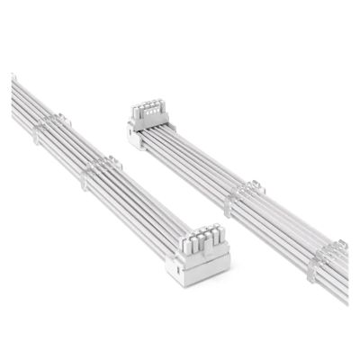 Chunsu 600W 12VHPWR Male to Female Extension Cable 35cm 90degree for RTX4080 4090Ti 5.0 12+4Pin/16Pin PCIE 5.0 Adapter Cable(Full White 4P Inner)
