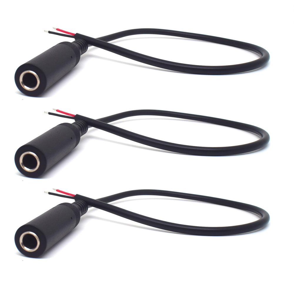 EAHOSUCC 3PCS 0.3M/1FT 6.35mm Female Plug Open End6.35mm Speaker Wire to Aux 1/4 TS Cable for Replacement 2 Pole Jack Cable Wire