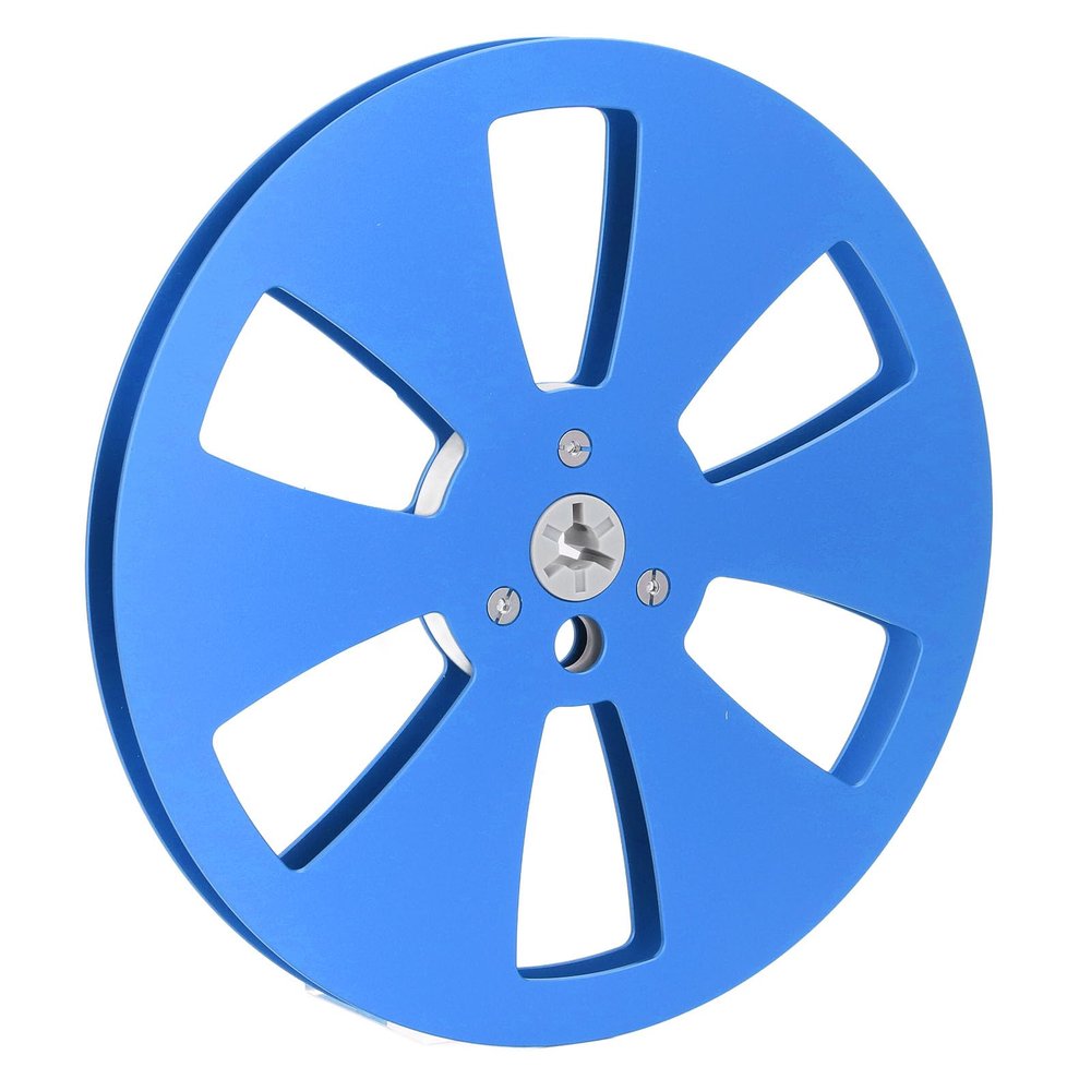 Empty Tape Reel, Universal 7 Inch 1/4 Opening Empty Reel, Aluminum Alloy Open Sound Deck Recording Takeup Reel Replacement (Blue)