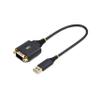 StarTech 1ft/30cm USB to Serial Adapter Cable, COM Retention, FTDI, USB-A to DB9 RS232, Interchangeable DB9 Nuts/Screws view 1