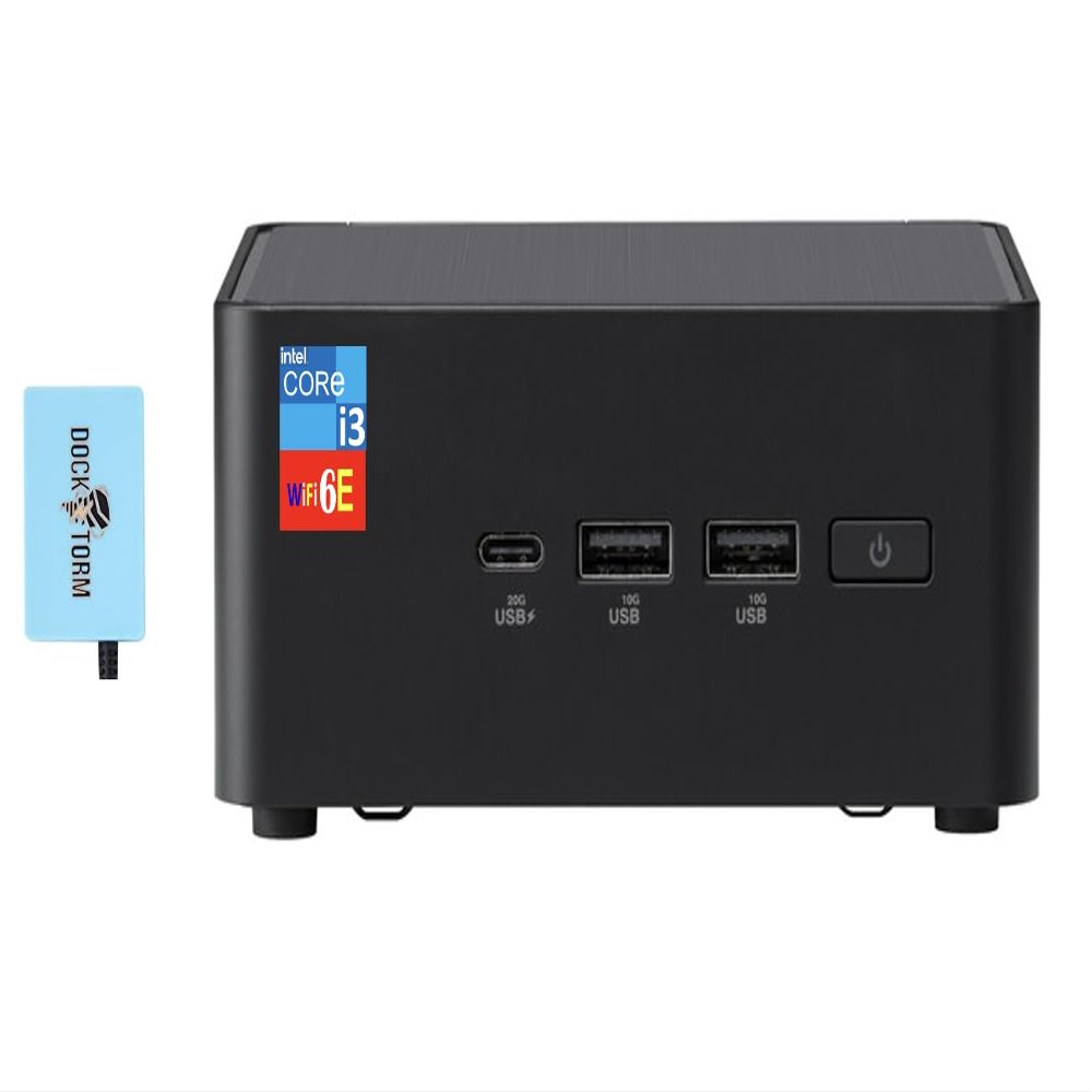 ASUS NUC 14 Pro Mini Desktop (Intel Core 3 100U, Intel Graphics Shared, 16GB DDR5, 512GB PCIe SSD + 1TB HDD, 2 Thunderbolt 4, WiFi 6E, Bluetooth 5.3, 90W PSU, Win 11 Home) w/DKZ USB Port Expander