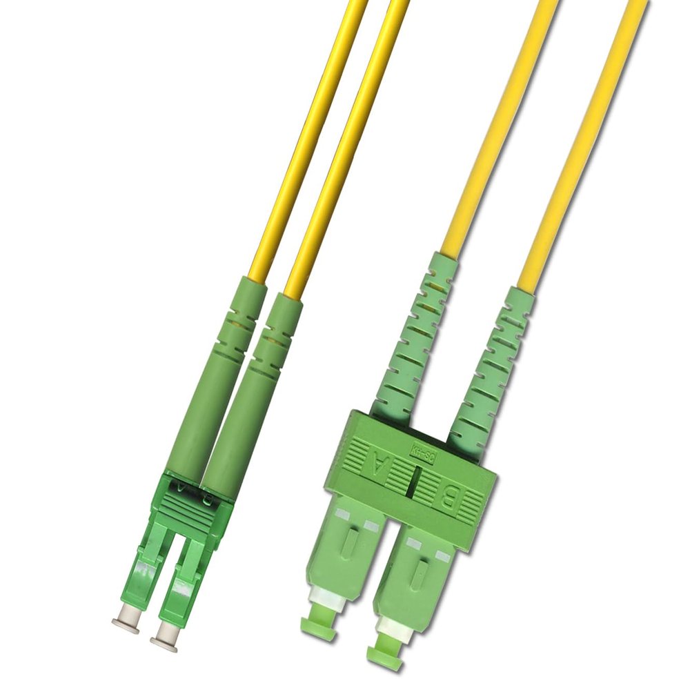 100M Singlemode Duplex Fiber Optic Cable (9/125) - LC/APC to SC/APC