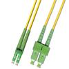 100M Singlemode Duplex Fiber Optic Cable (9/125) - LC/APC to SC/APC view 1