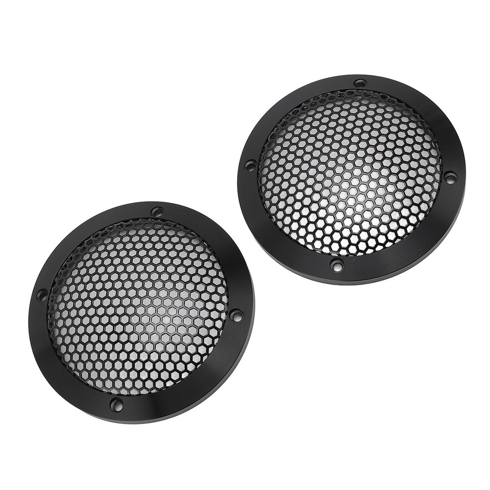 2Pcs 3.62in Universal Car Speaker Grills, Black Round Speaker Grill Mesh for Speaker Mounting & Home Audio, Car Speaker Cover with 8Pcs Screws