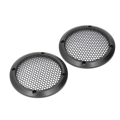 2Pcs 3.8in Universal Car Speaker Grills, Round Speaker Grill Mesh for Speaker Mounting & Home Audio, Car Speaker Cover with 8Pcs Screws (Black)