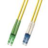 100M Singlemode Duplex Fiber Optic Cable (9/125) - LC/APC to LC/UPC view 1