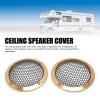 2Pcs 3.62in Universal Car Speaker Grills, Metal Round Speaker Grill Mesh for Speaker Mounting & Home Audio, Car Speaker Cover with 8Pcs Screws (Gold) view 2