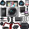 Sony a6400 Mirrorless 4K Video Camera with E PZ 16-50mm Lens (Silver) Bundle + Accessories (64Gb Memory Card, Wide Angle and Telephoto Lens, Spider Tripod, Gadget Bag and More) (Renewed) view 1