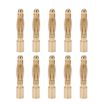 2.0mm Banana Connectors Plug, Pure Copper Plated, Sturdy Long Service Life, Good Transmission Good Plugging Unplugging Durability, Suitable for Model Airplane