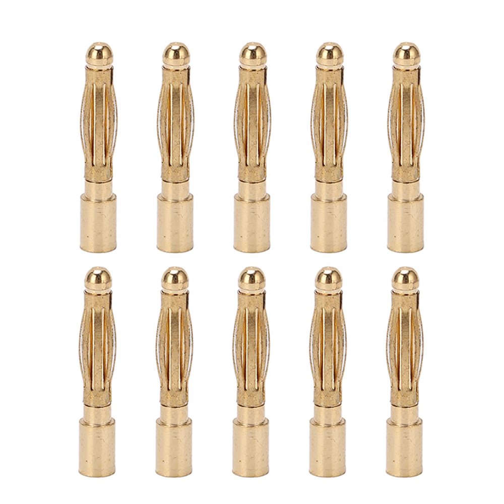 2.0mm Banana Connectors Plug, Pure Copper Plated, Sturdy Long Service Life, Good Transmission Good Plugging Unplugging Durability, Suitable for Model Airplane