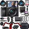 Sony a6400 Mirrorless 4K Video Camera with E PZ 16-50mm Lens (Black) Bundle + Accessories (64Gb Memory Card, Wide Angle and Telephoto Lens, Spider Tripod, Gadget Bag and More) (Renewed) view 1