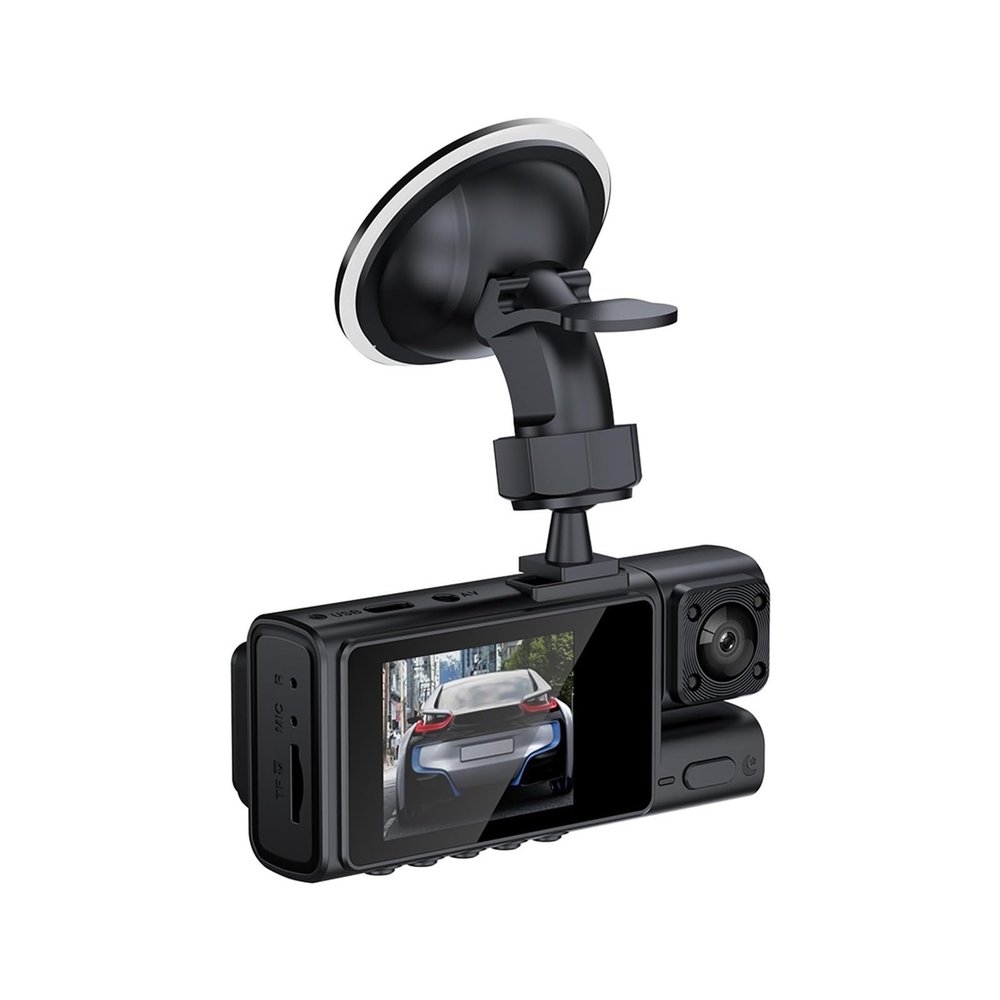 FEMKFAXF 3 Channel Car DVR Motion Detection HD 1080P Driving Recorder G-Sensor Night Vision Front Rear Inside Camera WiFi Loops Recording(Without WiFi)