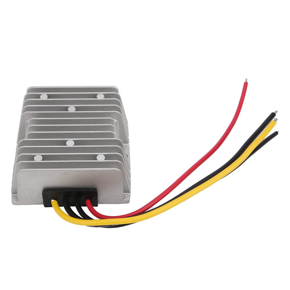 10A 240W Power Converter Aluminum Alloy Heat Sink Silicone Potting IP68 12V to 13.8V Car Power for Motors LED Strips Cameras with High Temperature Filtering