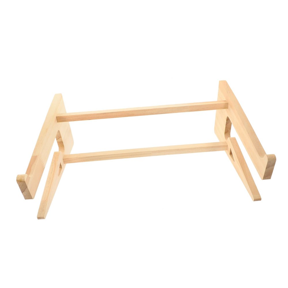 HOMSFOU Portable Laptop Stand Wooden Riser Support for Enhanced Ventilation and Cable Organization Home Office and Cafes Fits Laptops