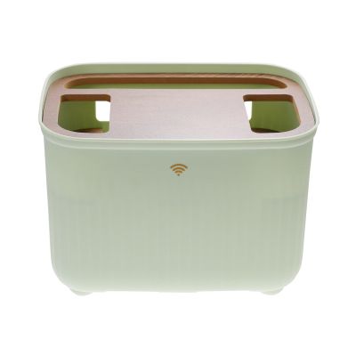Cable Tidy Box Desktop Router Storage Box Plastic Router Holder Router Cable Management Case Cable Organizer Box(Light Green)