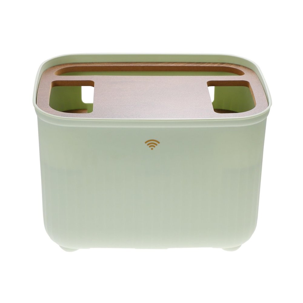 Cable Tidy Box Desktop Router Storage Box Plastic Router Holder Router Cable Management Case Cable Organizer Box(Light Green)
