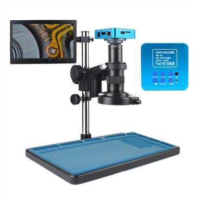 Lab Microscope Accessories Microscope Camera 1080P USB HDMI Industrial Microscope Video Microscope Camera 180X 300X Zoom C Mount Lens for Lab Phone PCB CPU Repair(A,120X)