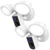 deerdance Smart Floodlight Camera Wired Outdoor Security Camera Flood Light with Motion Sensor 2200 lumens LEDs 1080P HD Live Video Night Vision, Built-in Siren, Two-Way Audio, White(2Pack) view 1