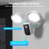 deerdance Smart Floodlight Camera Wired Outdoor Security Camera Flood Light with Motion Sensor 2200 lumens LEDs 1080P HD Live Video Night Vision, Built-in Siren, Two-Way Audio, White(2Pack) view 3
