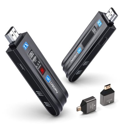 2026 Upgraded Wireless HDMI Transmitter and Receiver, WELUSOPU HDMI Wireless Extender 4K Decode Input 1080P Output, 2.4/5G, for Laptop PC TV Box to TV Monitor Projector for Home Church Office, 328FT